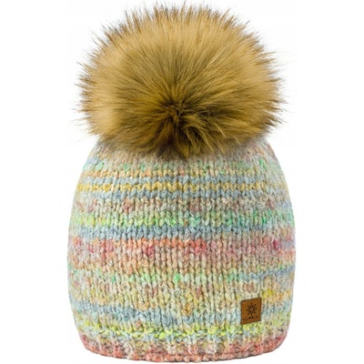 Fashionweek vlněná zimní čepice s bambulí JENOT flísová podšívka WOOL-MORGANA NR MODEL 4