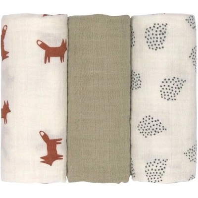 Lassig Памучни пелени Lassig - Little Forest, Fox, 60 х 60 cm, 3 броя (4042183434858)