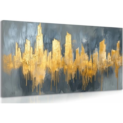 Obraz abstraktní zlatá olejomalba - 120x80