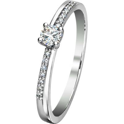 Zlaton Prsten bílé zlato s diamantem a diamanty 000240807254