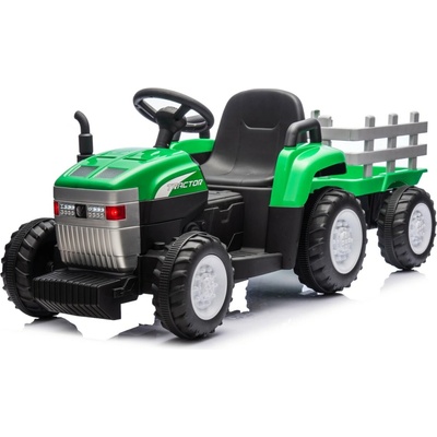 Mamido Farm Dětský elektrický traktor s vlečkou 24V 2x45W EVA kola zelená