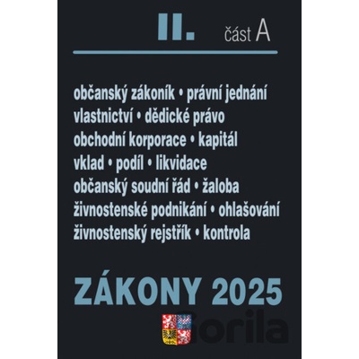Zákony II. A / 2025 - Občanský zákoník - Poradce s.r.o.
