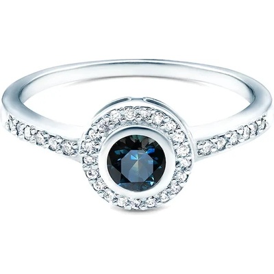 SAVICKI Годежен пръстен savicki: бяло злато, син сапфир