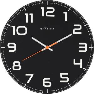 NeXtime Стенен часовник Classy Round черен (8817zw)