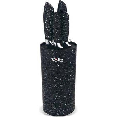 Voltz Комплект ножове и поставка Oliver Voltz Set OV51633G5, мраморно покритие, черни (Set OV51633G5)