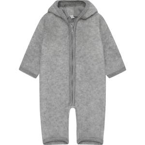 Huttelihut Детски цял костюм Huttelihut Kid's Pram Suit Ears Wool Fleece Overall - Medium Grey Melange - размер 56 (EU) (704-6336-0111)