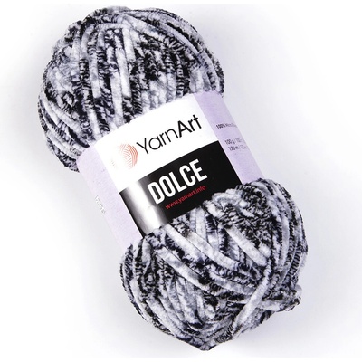 Yarn Art příze Dolce 801 bílá s černou