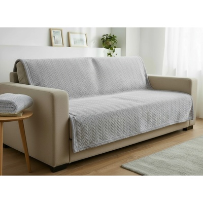 Mybesthome Přehoz na sedačku - pohovku - deka SOFIA světle šedá 170x210 cm – Hledejceny.cz