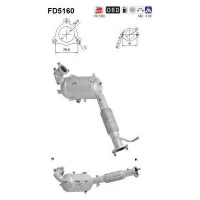 Filtr sazových částic, výfukový systém AS FD5160