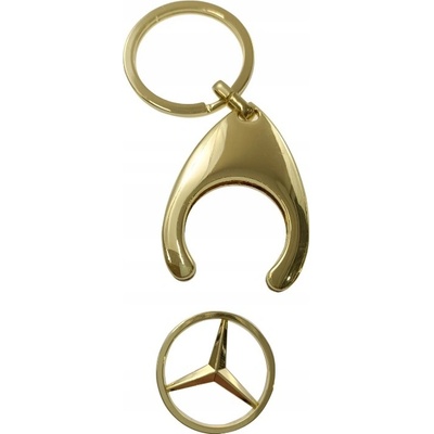 Prívesok na kľúče MERCEDES-BENZ HVIEZDA ŽETÓN DO KOČÍKA ZLATÝ Q10019190