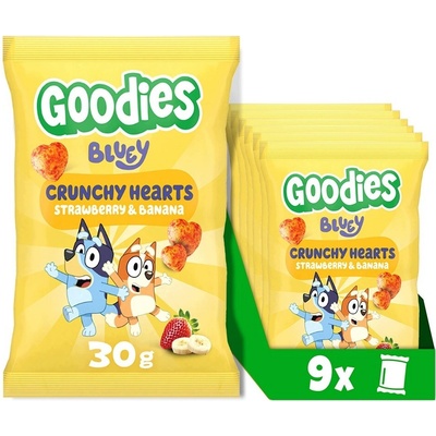 Goodies křupky srdíčka banán a jahoda 9 x 30 g