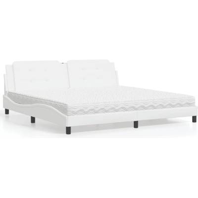 zahrada-XL 3208888 Postel s matrací bílá umělá kůže