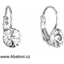 Swarovski Elements Rivoli vlepený krystal Dětské Ocelové náušnice visací bílé kulaté 51031.1 Crystal bílá čirá křišťálová