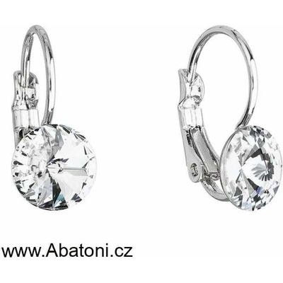 Swarovski Elements Rivoli vlepený krystal Dětské Ocelové náušnice visací bílé kulaté 51031.1 Crystal bílá čirá křišťálová