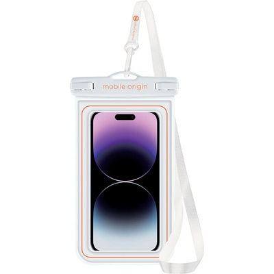 Mobile Origin Универсален водоустойчив калъф за смартфони до 6.5 инча - Mobile Origin Waterproof Floating Case IPX8 (бял) (DBL-WHT-ORG01)