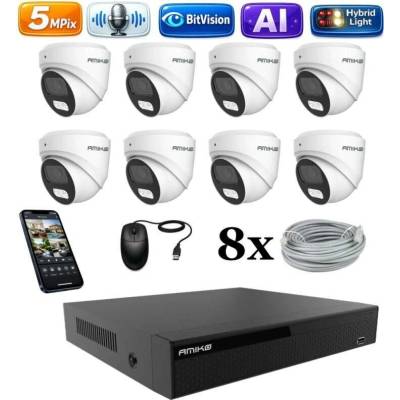 Amiko IP 8 kamerový set Ai Dl Dome 1500K8