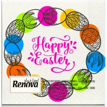 Image 1 of Renova великденски салфетки бели трипластови 20 бр в опаковка