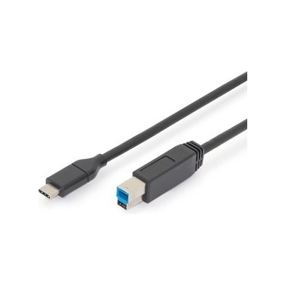 Digitus AK-300149-018-S Připojovací USB typu C, typ C na B M/M, 3A, 5GB, verze 3.0, 1,8m, černý