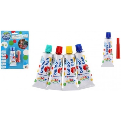 Teddies Bubliny barevné plastové k nafukování a tvarování v tubě 4 barvy na kartě 16x22cm