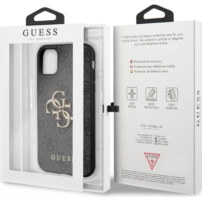 Pouzdro Guess PU 4G Metal Logo iPhone 11 šedé