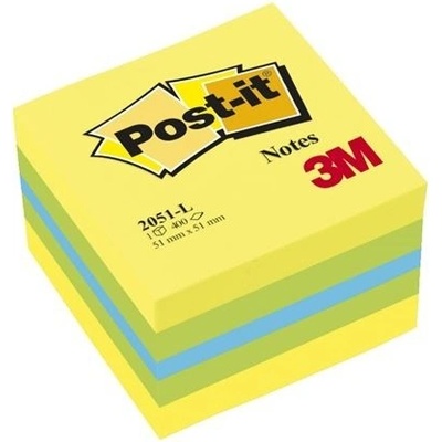 Bloček Post-it 2051-L, 51x51 mm, 400 lístků, žlutý