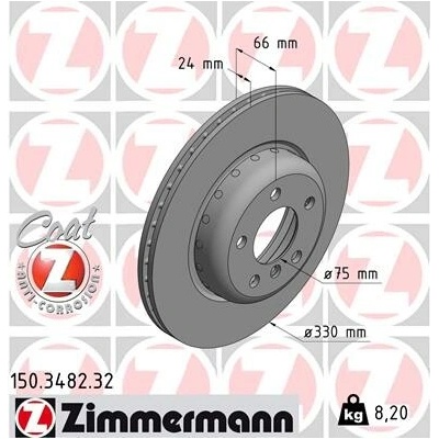 Brzdový kotúč ZIMMERMANN 150.3482.32 (150348232)