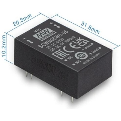 Mean Well SCWN06W8-12 Měnič DC/DC modulový 6W 12V