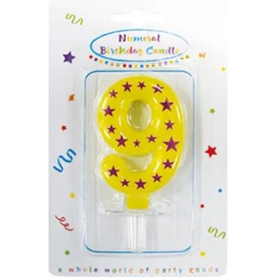 Procos Свещ за рожден ден 9 със звездички