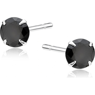 Olivie strieborné náušnice black 3596