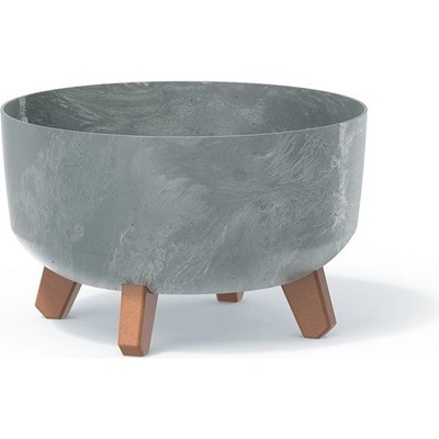 Prosperplast Květináč GRACIA LOW BETON EFFECT 28,5 cm šedý