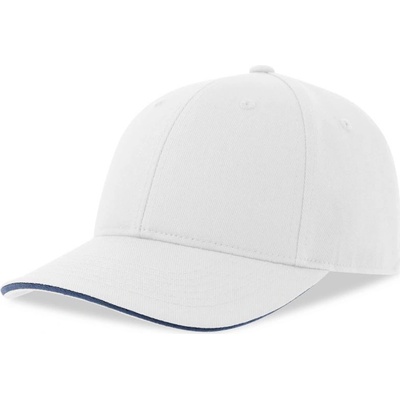 Atlantis Headwear Liberty Sandwich-S 6 panelová baseballová COT-33025190899 Bílá/navy