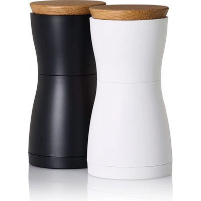 AdHoc Twin CeraCut mlynčeky na korenie a soľ čierny a biely 13 cm