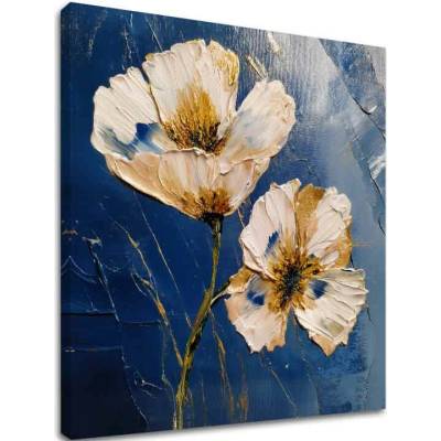 Obraz Kvety Midnight Bloom | dokončené rukou umelca - 60x60 cm
