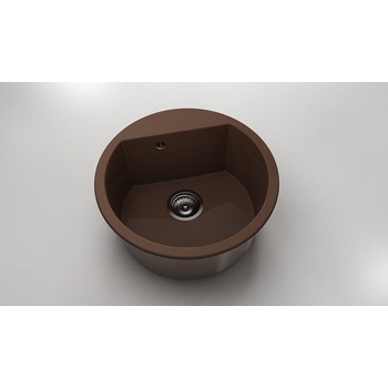 Image 1 of FAT Кръгла мивка Vanguard 223, Polymer marble, 17 Светло венге , с включен сифон