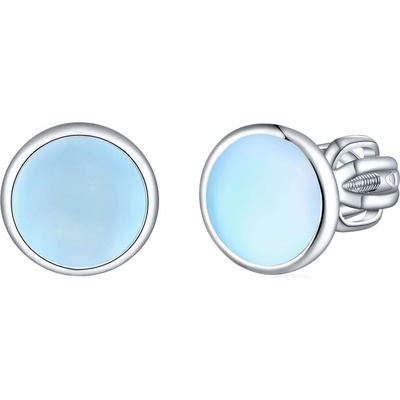 Olivie stříbrné náušnice MĚSÍČNÍ KÁMEN 8148