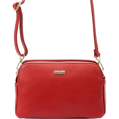 MiaMore Tříoddílová malá kožená crossbody kabelka no. 046 červená