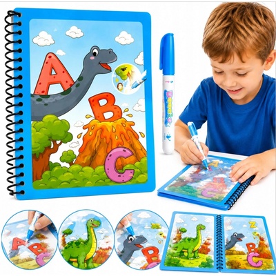 VODNÁ Omaľovánka ABECEDA ABC MAGICKÝ FLAMASTER 4 OBRÁZKY NA VYFARBOVANIE