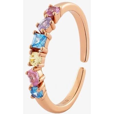 Preciosa Rosegold stříbrný prsten Valencia s kubickou zirkonií Preciosa 5369P70