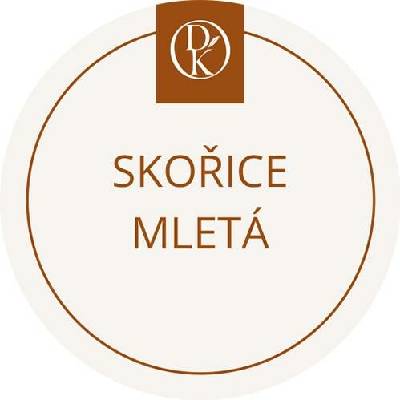 Davídkovo koření Etiketa Skořice mletá béžová průměr 4,5 cm 1 ks