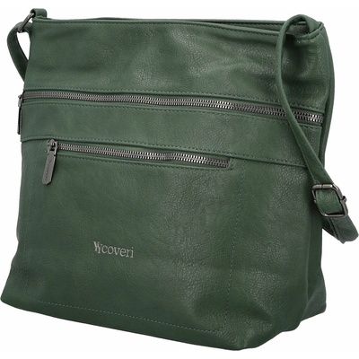 Stylová dámská koženková crossbody kabelka Olbba tmavě zelená