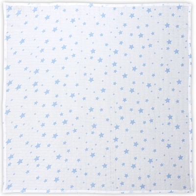 Lorelli Памучна пелена Lorelli - 80 х 80 cm, бяла със сини с звезди (10340092304)
