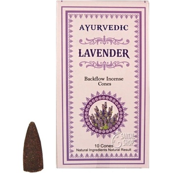Ayurvedic Lavender backflow indické vonné františky tekoucí dým 10 ks
