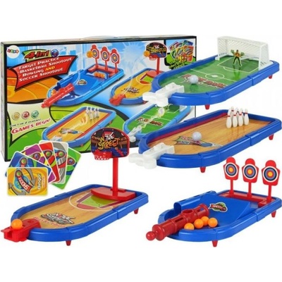 LEAN Toys 4-в-1 комплект аркадни игри Баскетбол Футбол Щит Боулинг (9470-uniw)