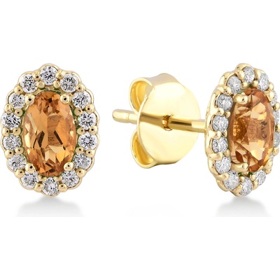 Lillian Vassago zlaté náušnice s citríny a brilianty LLV11-SMEB5730-01-CIT