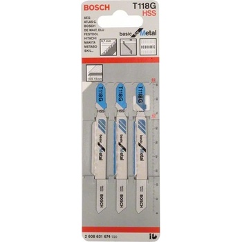 BOSCH Pílový plátok do priamočiarych píly T 118 G, 3ks 2.608.631.674