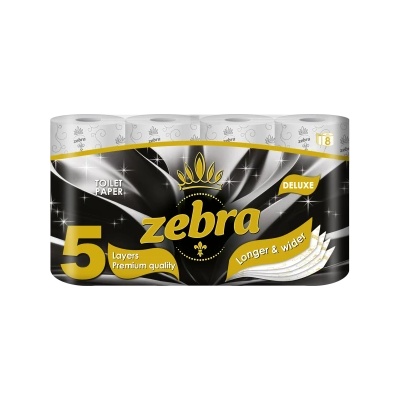 Zebra Тоалетна хартия Zebra Deluxe 5 пласта 8 рула (864467)