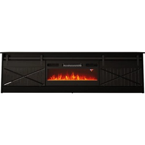 Cama meble RTV GRANERO + шкаф за камина 200x56.7x35 черен/черен гланц (10165475)