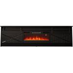 Cama meble RTV GRANERO + шкаф за камина 200x56.7x35 черен/черен гланц (GRANERO+KOM C/C)
