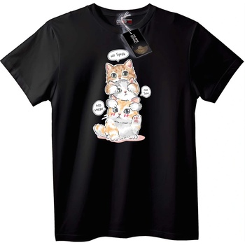 NOONEBRAND Тениска 3 Котки Нищо Не Виждат - M, Black