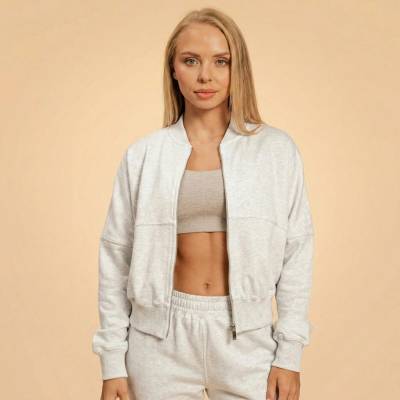 GymBeam Zip-Up Bliss Grey BeastPink